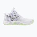Women's volleyball shoes Mizuno Wave Momentum Elite Mid white/balsam green/ambrosia