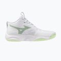 Women's volleyball shoes Mizuno Wave Momentum Elite Mid white/balsam green/ambrosia 2