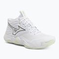 Women's volleyball shoes Mizuno Wave Momentum Elite Mid white/balsam green/ambrosia