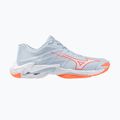 Women's volleyball shoes Mizuno Wave Lightning Elite blue finch/white/lava orange