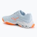 Women's volleyball shoes Mizuno Wave Lightning Elite blue finch/white/lava orange 3