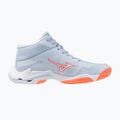 Women's volleyball shoes Mizuno Wave Lightning Elite Mid blue finch/whitelava orange 2