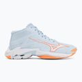 Women's volleyball shoes Mizuno Wave Lightning Elite Mid blue finch/whitelava orange 2