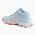 Women's volleyball shoes Mizuno Wave Lightning Elite Mid blue finch/whitelava orange 3