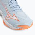 Women's volleyball shoes Mizuno Wave Lightning Elite Mid blue finch/whitelava orange 7
