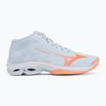 Women's volleyball shoes Mizuno Wave Lightning Pro Mid blue finch/lava orange/flamingo coral 2