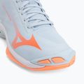 Women's volleyball shoes Mizuno Wave Lightning Pro Mid blue finch/lava orange/flamingo coral 7