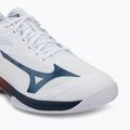 Men's tennis shoes Mizuno Wave Exceed Court AC white/insignia blue/orange 7