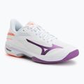 Women's tennis shoes Mizuno Wave Exceed Court AC white/dahlia/lava orange