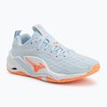 Women's handball shoes Mizuno Wave Stealth Neo 2.1 blue finch/lava orange/white