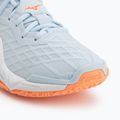 Women's handball shoes Mizuno Wave Stealth Neo 2.1 blue finch/lava orange/white 7