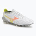 Football boots Mizuno Morelia Neo V β Pro AG white/lava orange/evening primrose