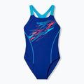 Children's one-piece swimsuit Speedo Medley Logo Medalist night watch/hyper teal