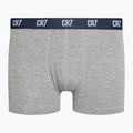 Men's CR7 Basic Trunk boxer shorts 3 pairs grey melange/white/navy 5