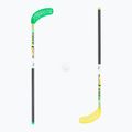 Unibros Fiber floorball set 10 sticks + 5 balls green-yellow 02807