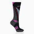 Women's ski socks Brubeck Snow Force Light grey / pink