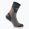 Women's socks Brubeck Trekking Merino light grey/orange 2