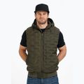 Men's Pitbull Carver Quilted Hooded sleeveless olive