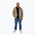 Men's Pitbull Small Logo Hooded Zip pale sand sweatshirt 2