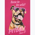 Pitbull Synglasses Dog raspberry gold women's t-shirt 4
