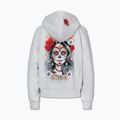 Women's sweatshirt Pitbull Santa Muerte Hooded Zip white stone 9