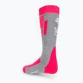 Children's ski socks 4F grey-pink 4FJAW22UFSOF028 3
