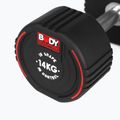 Rubber-coated dumbbell Body Sculpture TPU BW 133 14 kg black 5