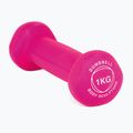 Rubber-coated dumbbell Body Sculpture BW 513 z PVC 1 kg pink