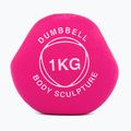 Rubber-coated dumbbell Body Sculpture BW 513 z PVC 1 kg pink 4