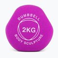 Rubber-coated dumbbell Body Sculpture BW 513 z PVC 2 kg purple 4