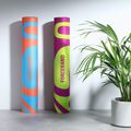 Yoga/fitness mat FORCEBAND Abstract Violet 4 mm violet/lime 3