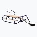 Metal sledge HUMBAKA with backrest and footrests navy