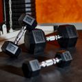 TREXO Hex HXD200 20 kg rubberised dumbbells 6