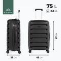 Medium travel suitcase KADVA Cayes 75 l black 3
