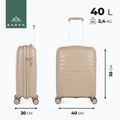 KADVA Brava 40L Beige Cabin Travel Suitcase 3