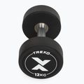 Rubber-coated cast iron dumbbell XTREXO Pro 12 kg black 7