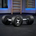 Rubber-coated cast iron dumbbell XTREXO Pro 20 kg black 3