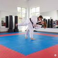 Mat HOOK FIGHTING x Jen Yau tatami puzzle with World Taekwondo Federation certification blue 3