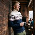 Men's sweater Woolcano SWT1091 Granatowy/Kremowy 10