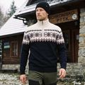 Men's sweater Woolcano SWT1091 Granatowy/Kremowy 11