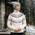 Women's sweater Woolcano SWT1092 Kremowy/Granatowy 11