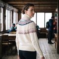 Women's sweater Woolcano SWT1092 Kremowy/Granatowy 12