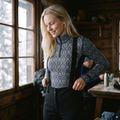 Women's thermal underwear set Woolcano SET1121 Granatowy 11