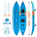 AQUASTIC Cortez 13'5" 410 cm blue 2-person inflatable kayak 22