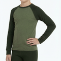Children's thermal underwear set WOOLCANO Merino SET0982 khaki 4