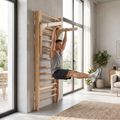 Gymnastic wall bars with pull-up bar XTREXO LW100 wooden 11