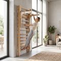 Gymnastic wall bars with pull-up bar XTREXO LW100 wooden 12