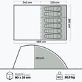 Inflatable 6-person camping tent KADVA AIRcamp 6.24 green 24