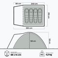 KADVA CAMPdome 4-person camping tent blue 4