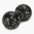 TREXO double massage ball TRX-MSP008 8 cm black/ lime green